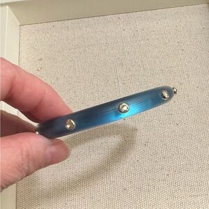 Crystal Studded Lucite Hinge Bracelet - Bermuda Blue Alexis Bittar